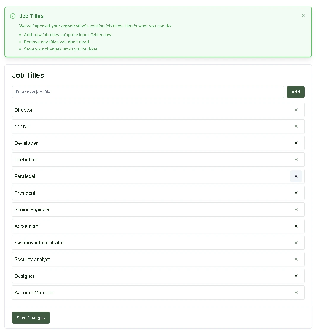 Job Titles