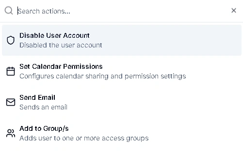 Workflow actions