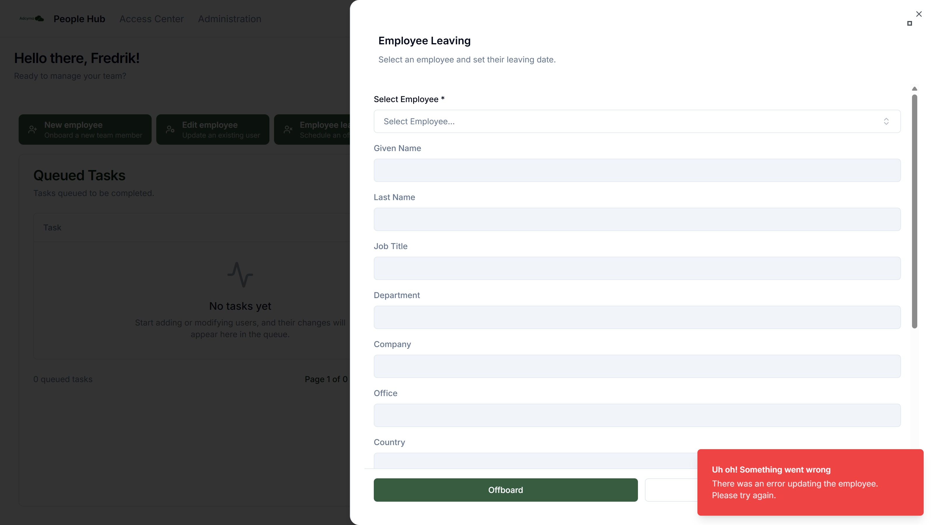 Employee Leaving form