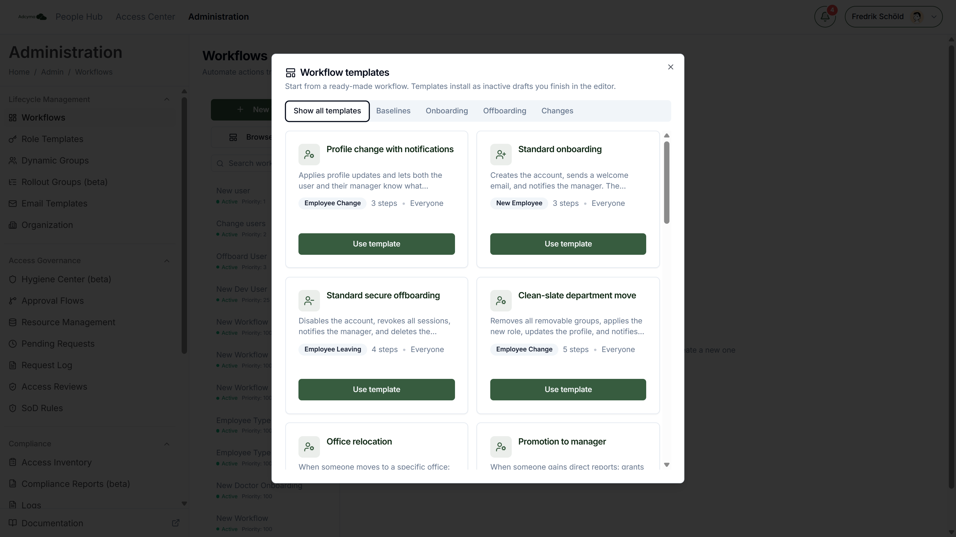 Workflow templates gallery